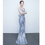 ชุดราตรียาว แขนกุด สีทอง ผ้าปักเลื่อม ซิปหลัง Size 2XL