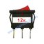 สวิทช์ IO เหลี่ยมเล็ก 12V./3ขา มีไฟ-สีแดง