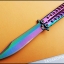 มีดซ้อมควง บาลิซองเรนโบว์ไฟร์ Balisong Rainbow5 Trainer Knife TKBS-BT3TR