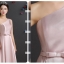 ชุดราตรียาว ไหล่เดี่ยว **สีชมพู(โรสโกล) Size M** ผ้าไหมดัชเชส แต่งโบว์ที่เอว งานร้อยหลัง