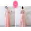 ชุดราตรียาว แขนยาว คอวี สีโอรส พร้อมส่ง 2XL กระโปรงผ้าซาติน ซิปหลัง