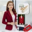 เสื้อสูทผู้หญิง เสื้อสูทใส่ทำงาน สีแดงไวน์ พร้อมส่ง 2XL