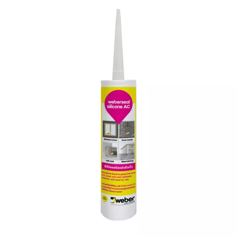 เวเบอร์ซีล ซิลิโคน เอซี (ขนาด 280 ml. บรรจุ 24 หลอด/กล่อง) สีใส weber